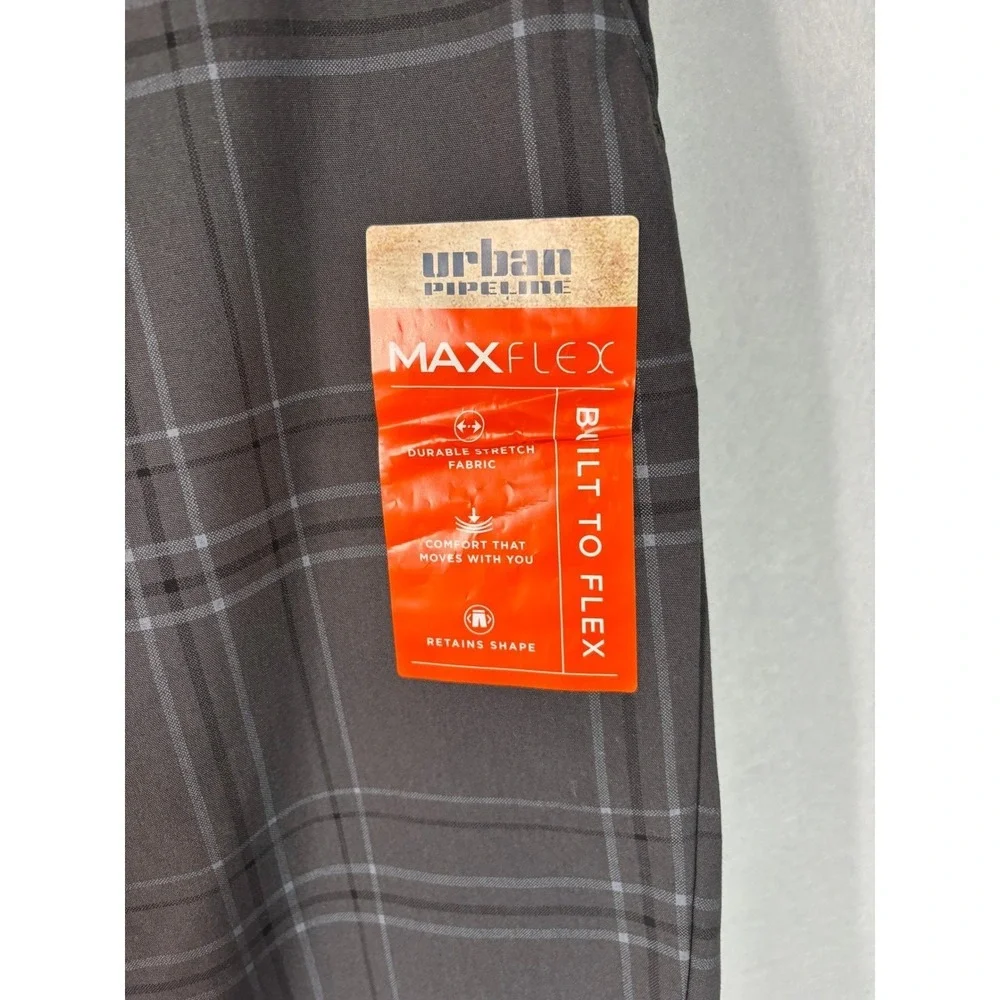 Urban Pipeline MaxFlex Mens 30 Pepper Plaid Flat Front Shorts‎ Tech Pocket NWT
